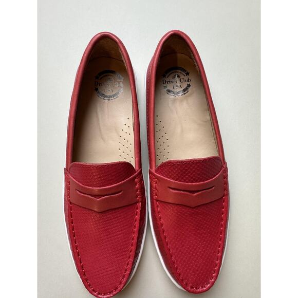 Driver Club USA Shoes Womens Size 5 Red Naples 2 Penny Loafer Leather Moccasin - Picture 4 of 14